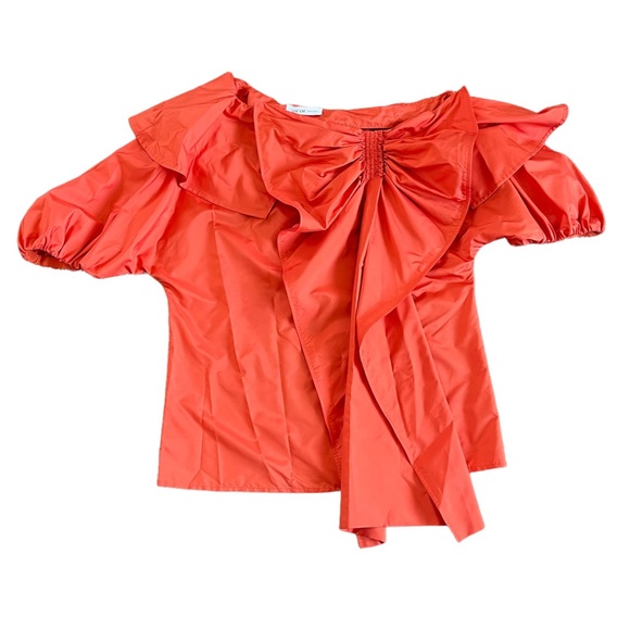 Adeam One-Shoulder Satin Blouse size S Orange - Picture 2 of 10